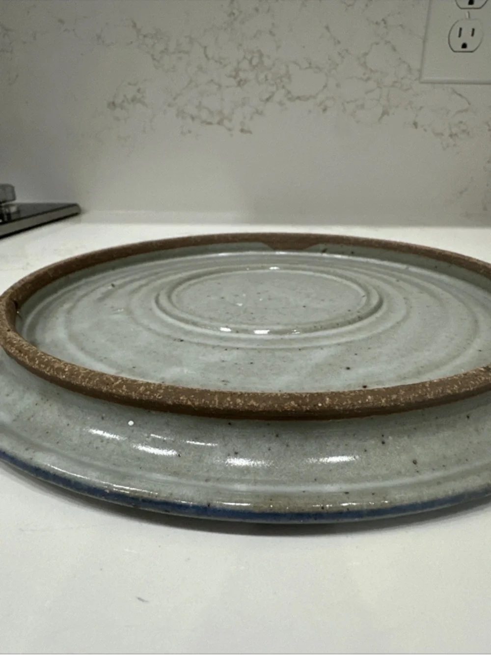 Pottery Cheese Serving Plate With Cheese In 4 Languages 10” Diameter